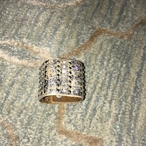 💎 Silver Cuff Bracelet with Crystal Detail 💎